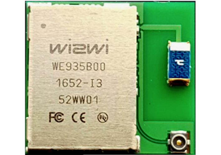 Foto Módulo WiFi WE935B00 monobanda (2,4 GHz) con antena integrada.